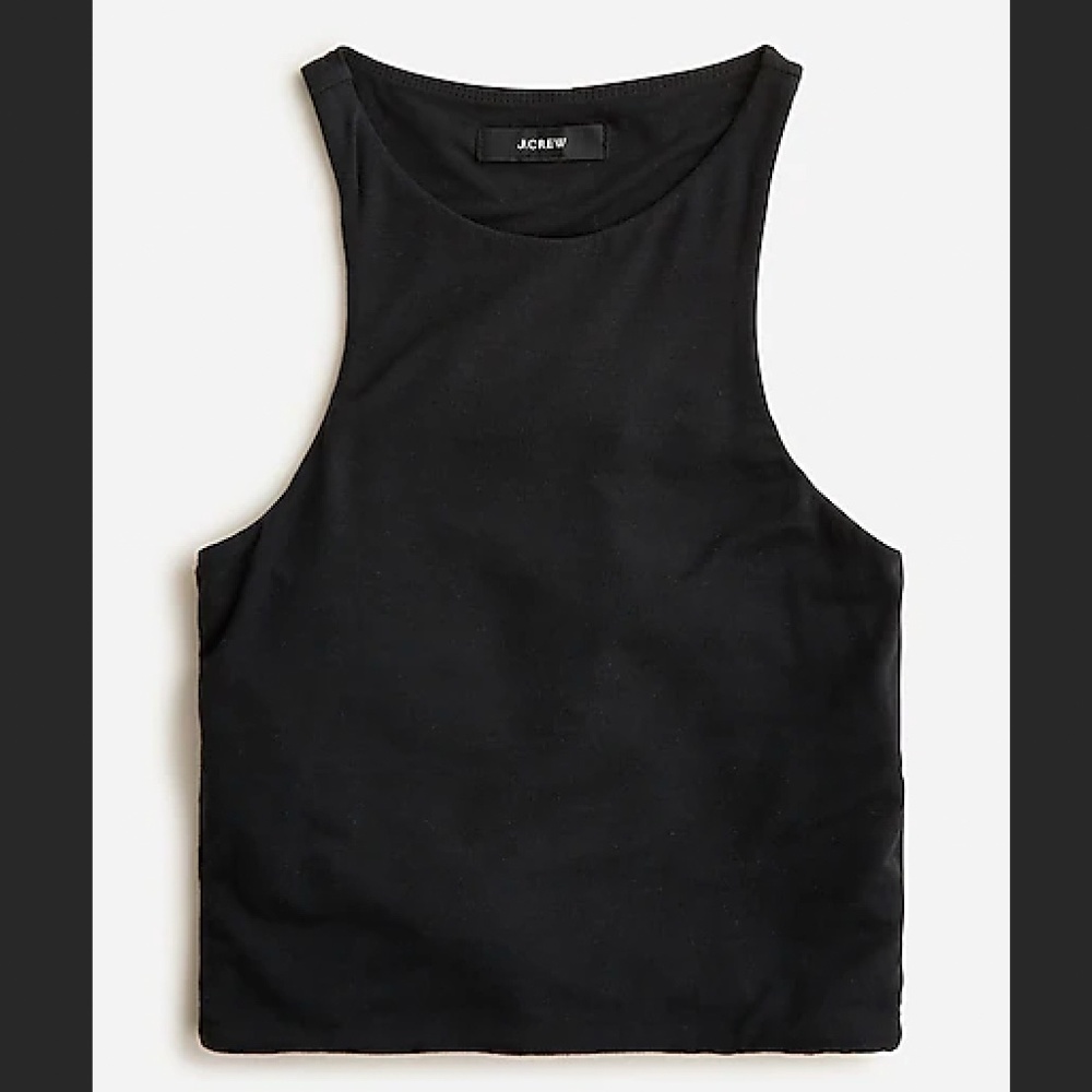 J. Crew FormKnit high-neck cropped cutaway tank black S XS